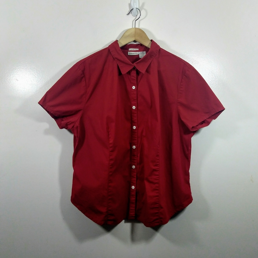 St. John's Bay Red Button-up Blouse